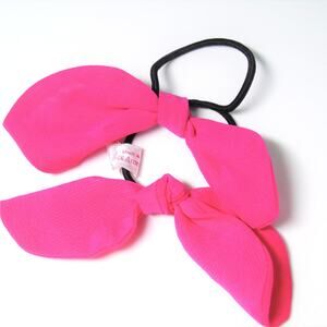 American Girl Hair Ties Doll Or Girl Set 2 Pink Floppy Bow Ponytail Holders New